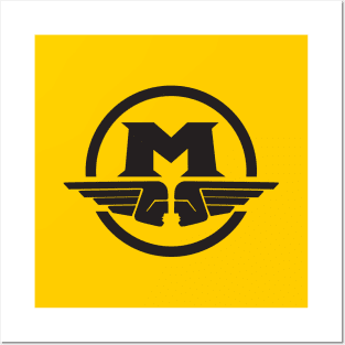 Retro Motobecane logo - black print Posters and Art